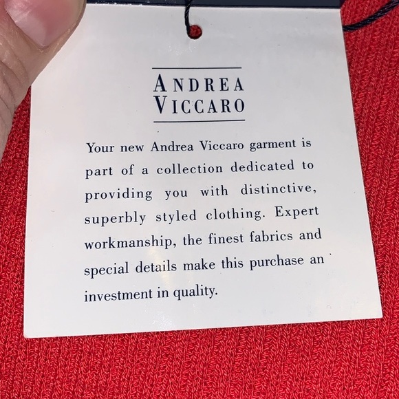 Vintage 90’s Andrea Viccaro Ribbed-Knit Mock Neck Short Sleeve Poppy Sweater Top - Picture 8 of 16